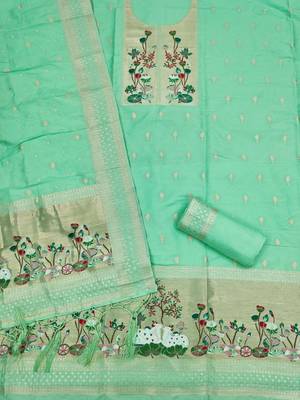 embroidered unstitched dress material 3