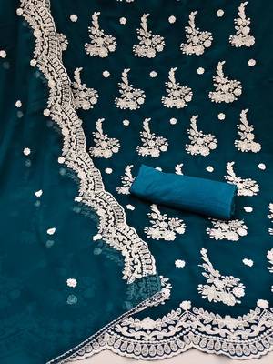silk georgette unstitched dress material 2