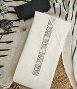 embellished linen semi-stitched dress material
