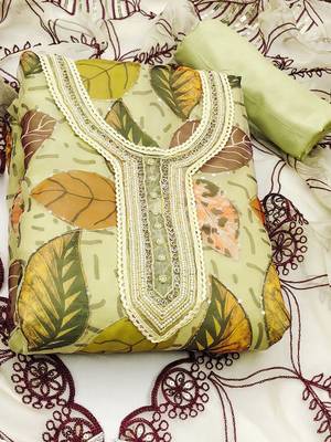 embroidered organza unstitched dress material 2