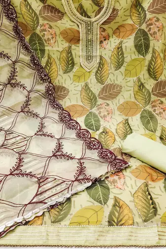 embroidered organza unstitched dress material