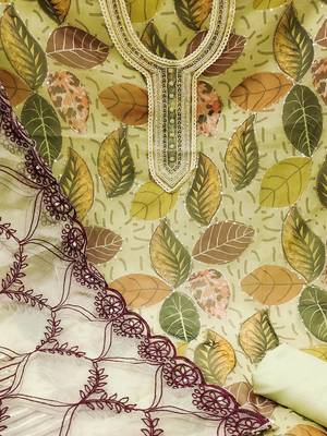 embroidered organza unstitched dress material 4