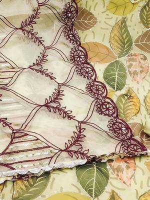 embroidered organza unstitched dress material 5
