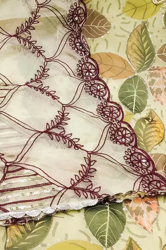 embroidered organza unstitched dress material