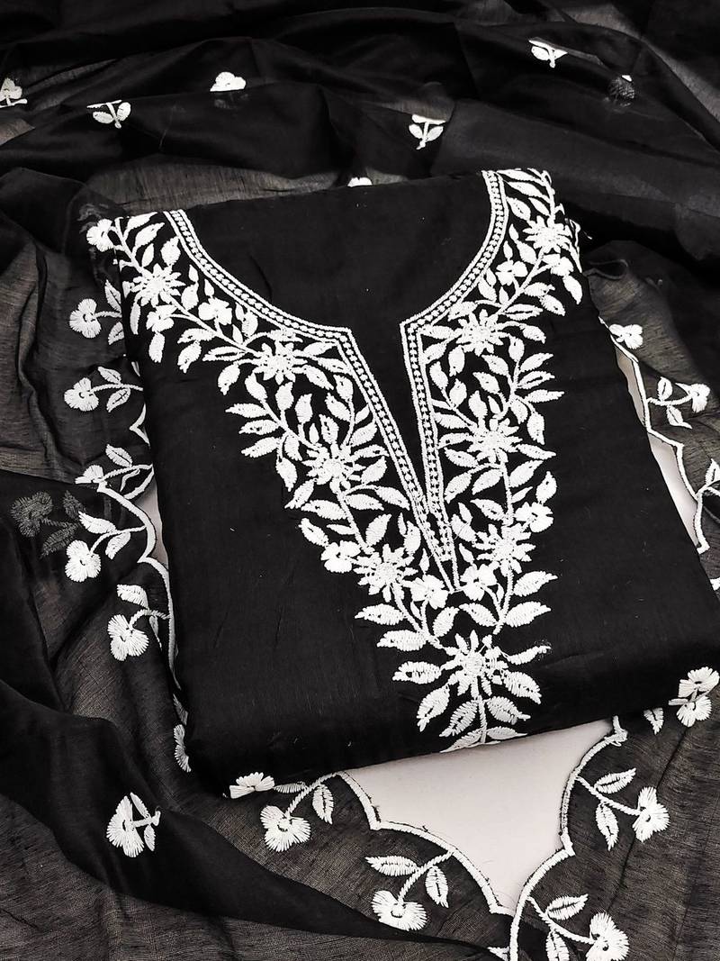 embroidered unstitched dress material