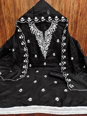embroidered unstitched dress material 2
