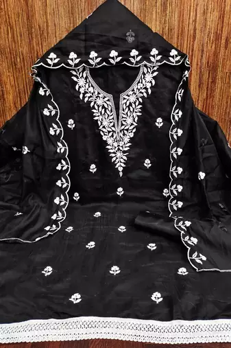 embroidered unstitched dress material
