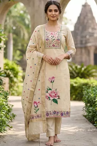 semi-stitched dress material