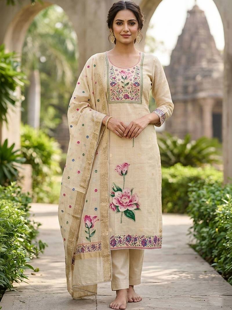semi-stitched dress material