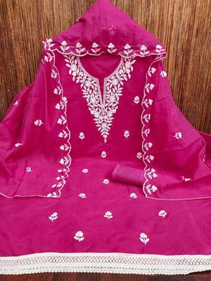 embroidered cotton unstitched dress material 2