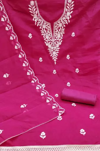 embroidered cotton unstitched dress material