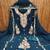 women teal blue georgette embroidery unstitched dress material