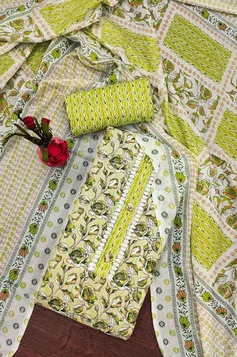 floral printed unstitched dress material