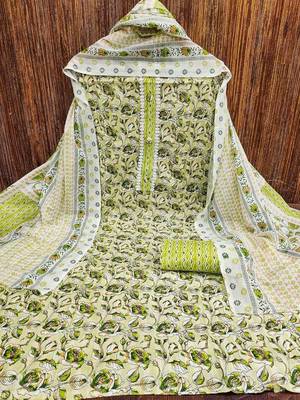 floral printed unstitched dress material 1