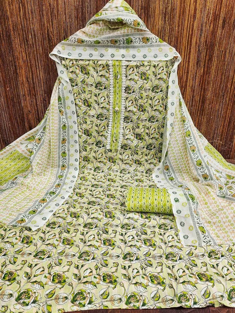 floral printed unstitched dress material
