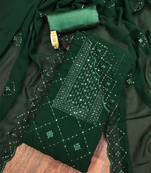 geometric embroidered sequinned unstitched dress material
