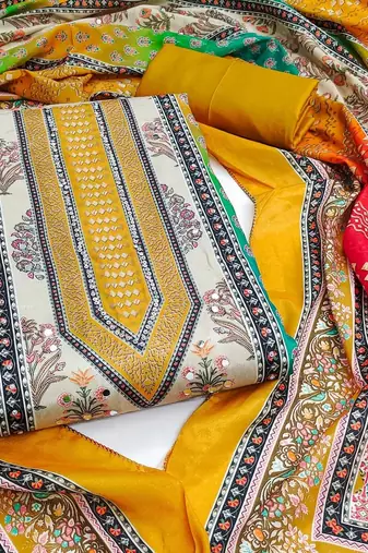 printed unstitched dress material