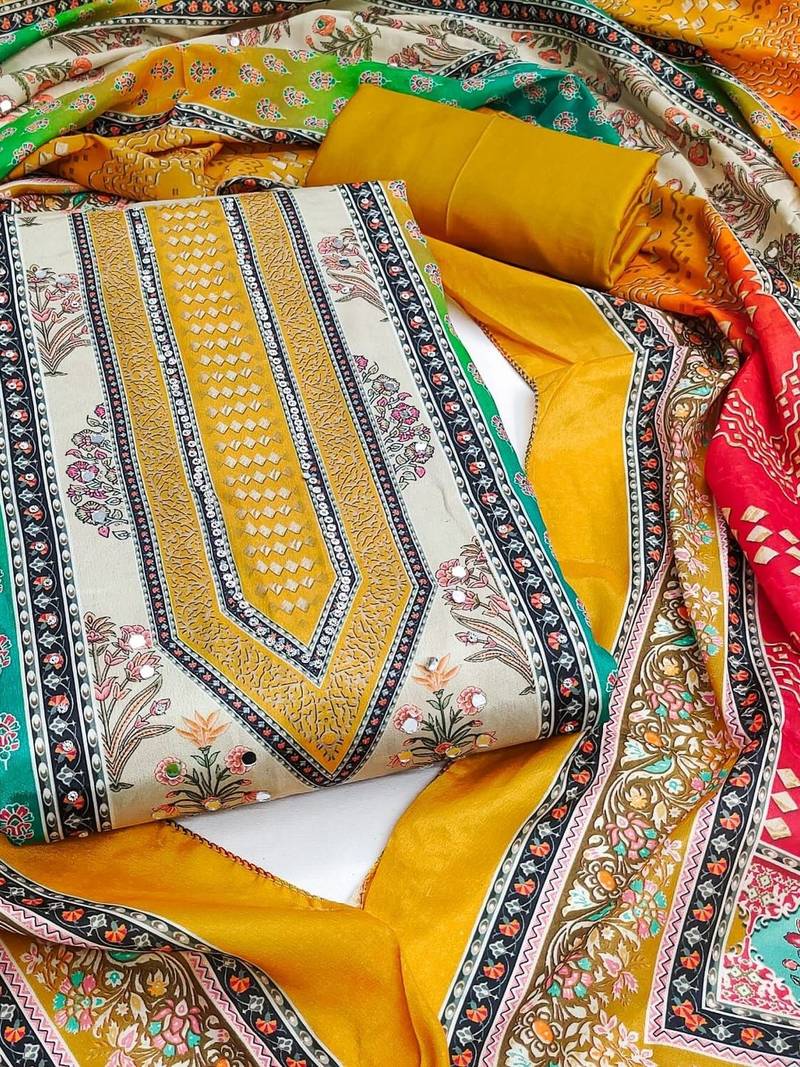 printed unstitched dress material