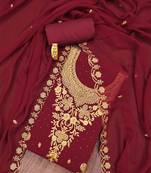 ethnic motifs embroidered zari silk georgette unstitched dress material