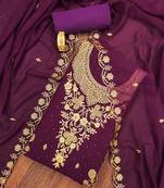 ethnic motifs embroidered zari silk georgette unstitched dress material