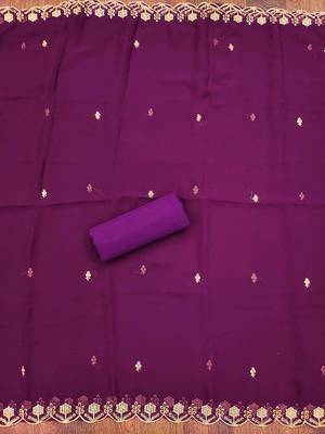 ethnic motifs embroidered zari silk georgette unstitched dress material 4
