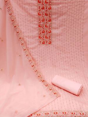 embroidered silk georgette unstitched dress material 3