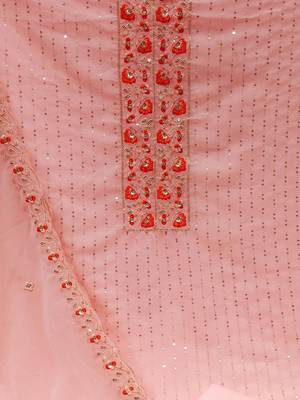embroidered silk georgette unstitched dress material 4