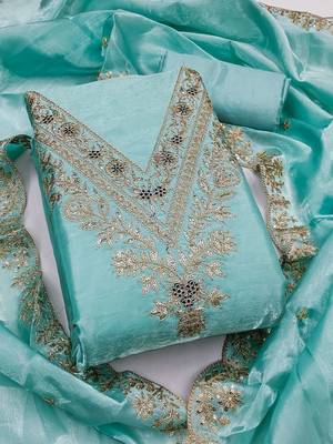 embroidered unstitched dress material 1