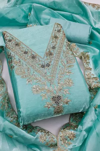 embroidered unstitched dress material