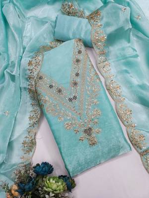 embroidered unstitched dress material 2