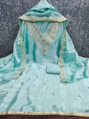 embroidered unstitched dress material 3