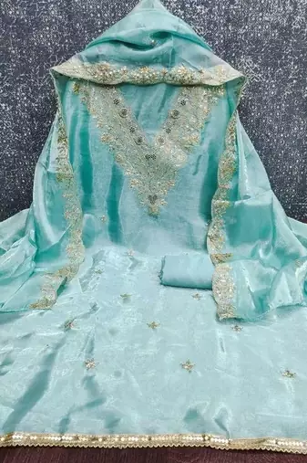 embroidered unstitched dress material