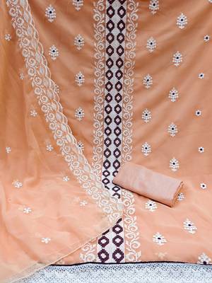 embroidered silk georgette unstitched dress material 2