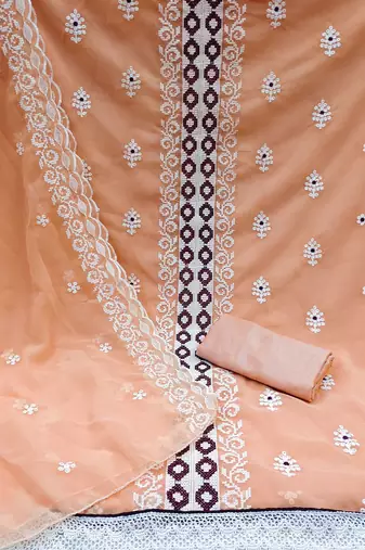 embroidered silk georgette unstitched dress material