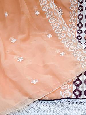 embroidered silk georgette unstitched dress material 4