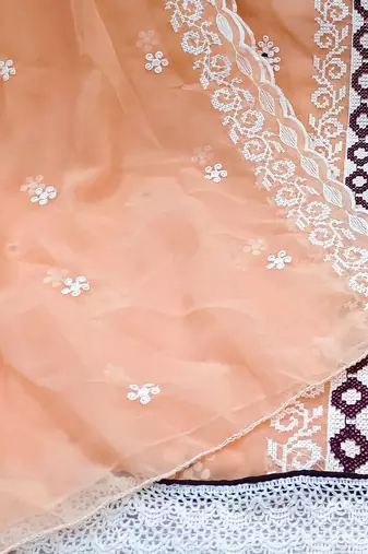 embroidered silk georgette unstitched dress material