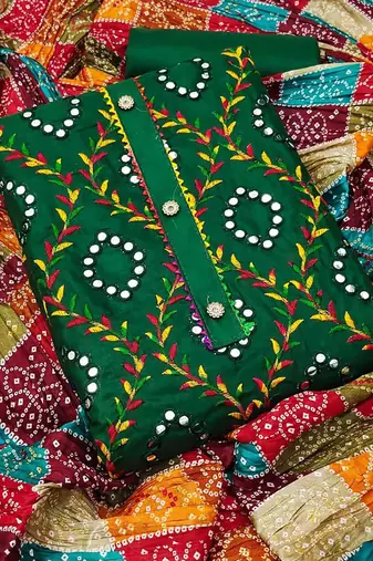 embroidered cotton unstitched dress material