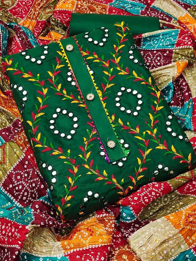 embroidered cotton unstitched dress material