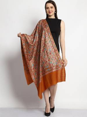 Embroidered wool shawl 4