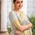 Women's grey & golden zari woven kanjivaram style silk blend saree with blouse piece
