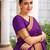 Women's violet & golden zari woven kanjivaram style silk blend saree with blouse piece