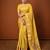 Women's yellow & golden zari woven kanjivaram style silk blend saree with blouse piece