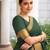 Women's purple & golden zari woven kanjivaram style silk blend saree with blouse piece