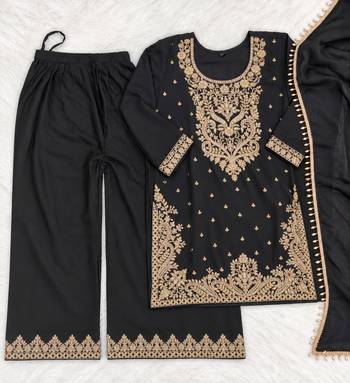 Black Premium Chinon  With Beads Work Salwar Suit Stitched 5
