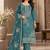 Blue viscose semi stitched suit with embroidery & sequence work
