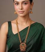 Antique gold plated temple necklace set