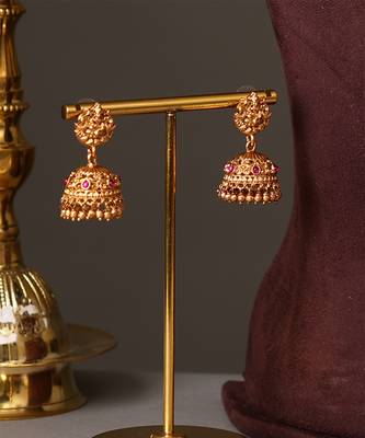 Antique gold plated temple necklace set 4