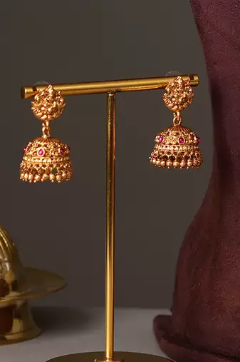 Antique gold plated temple necklace set