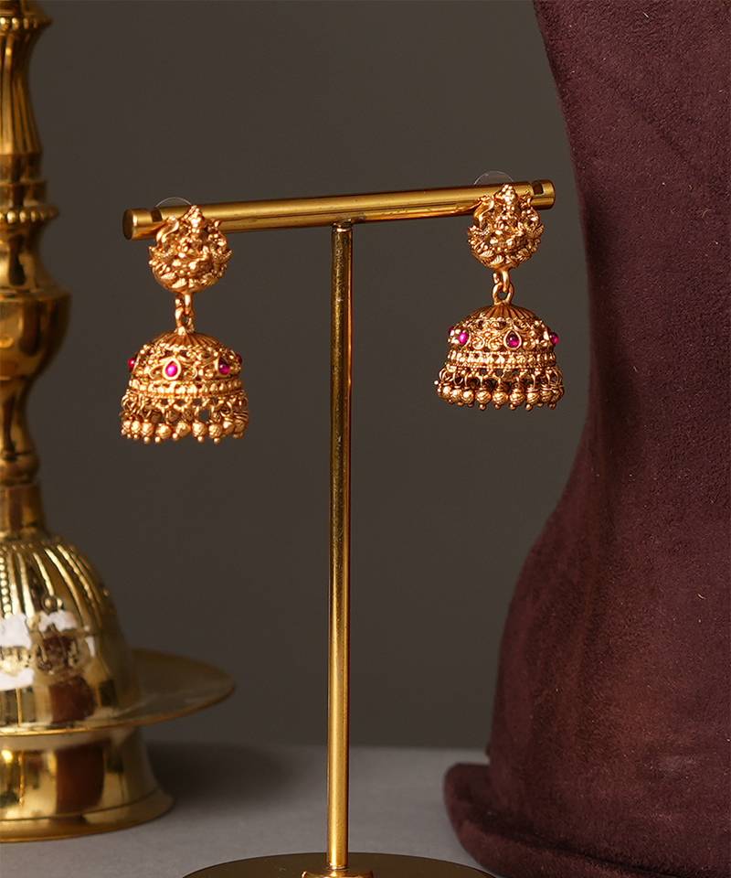 Antique gold plated temple necklace set