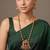 Gold plated multicolor temple necklace set
